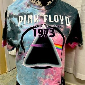 Pink Floyd tie-dyed crop top NWT